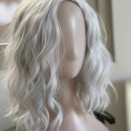 Tillstyle white wig for women water wave