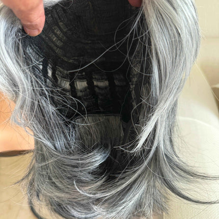 Tillstyle  grey layered wig /pale white ends/bangs