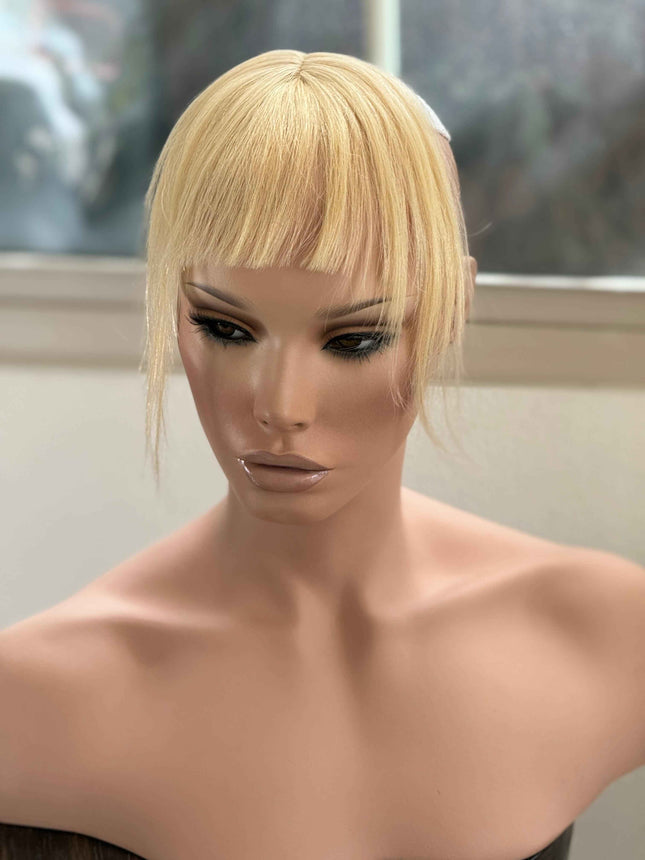 Tillstyle clip in 100 %human hair french bangs medium blonde