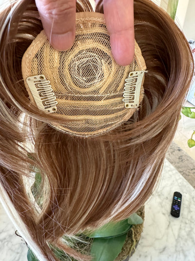 Tillstyle  brown blonde highlighted hair piece  brown clip in hair toppers