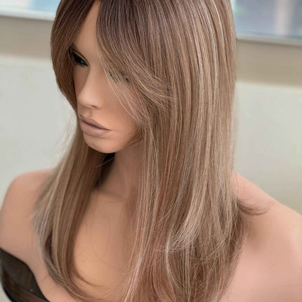 Tillstyle ombre brown topper with bangs/highlighted brown