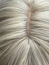 Till style silver grey  hair toppers for women  with butterfly bangs