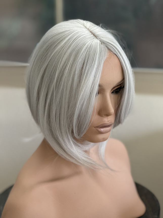 Tillstyle white topper silver highlighted hair toppers for women