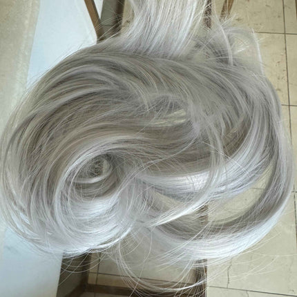 Tillstyle  white grey straight hair bun