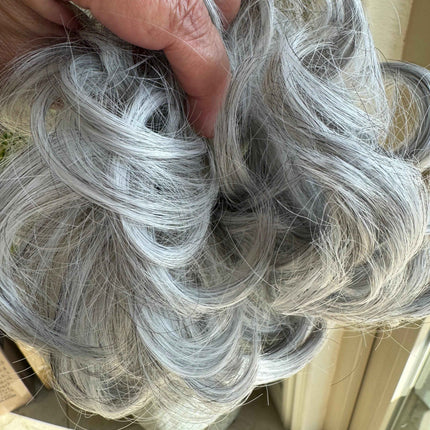 Tillstyle silver grey large curly bun