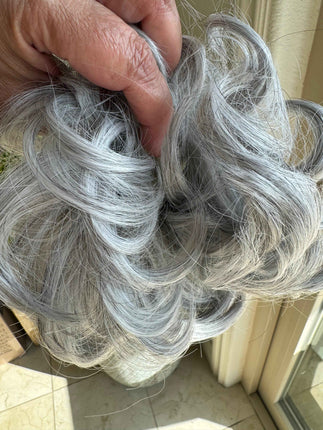 Tillstyle silver grey large curly bun