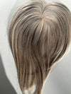 Silver grey yellowish white mix100% virgin human hair topper with breathable mono base