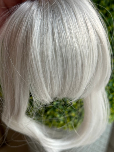 Tillstyle silver white clip in bangs for women  /alopecia