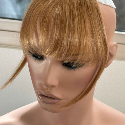 Tillstyle clip in human hair french bangs  honey blonde