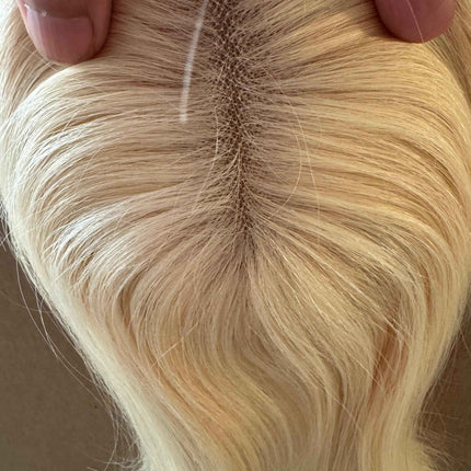 Tillstyle 100% Human Hair Toppers for women platinum blonde