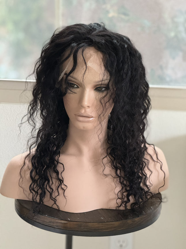 Black Deep wave 100% human hair lace front wigs for women brazilian hair