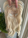 Till style   blonde hair toppers for women  with butterfly bangs loose body wave