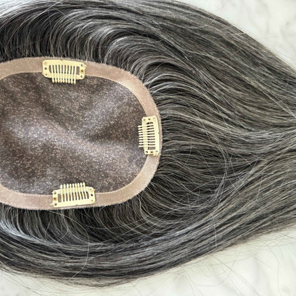 Tillstyle grey virgin Human Hair Toppers for women