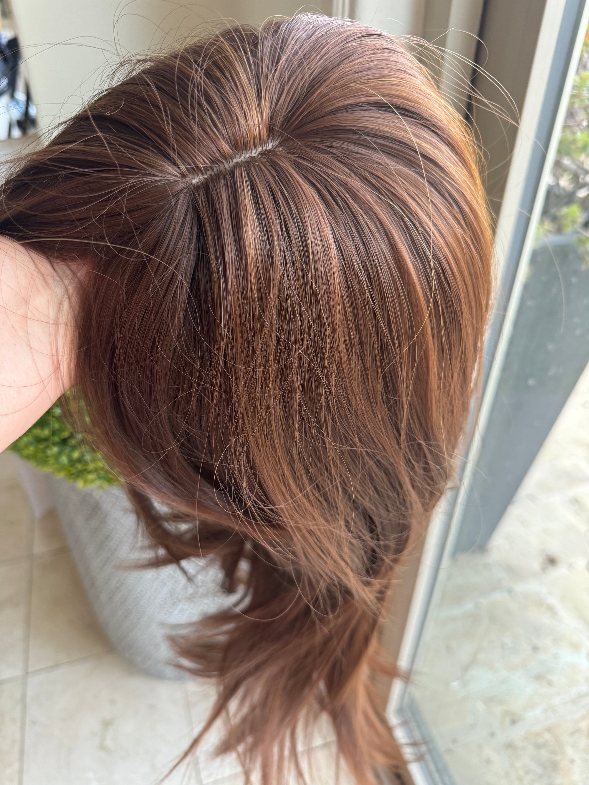 Tillstyle long  wig with bangs caramel brown