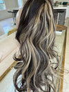 Tillstyle  brown with ombre /ash blonde highlights clip in ponytail