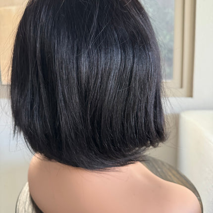 Bob wigs with bangs 100% human hair short bob wigs glue-less middle part