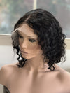 Black Human hair deep wave short curly bob wig for women pre-plucked baby hair
