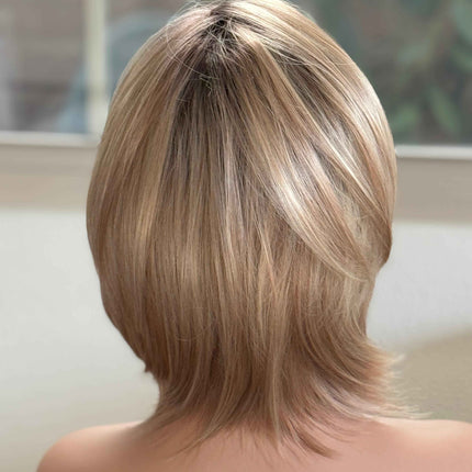 Tillstyle blonde short layered wig dart roots