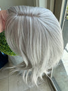 Till style white silver hair toppers for women / bangs