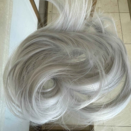 Tillstyle  white grey straight hair bun