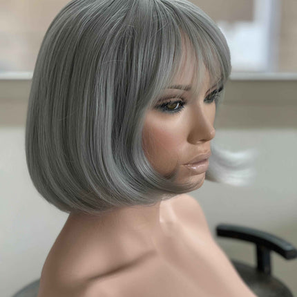 Tillstyle grey bob wig with bangs