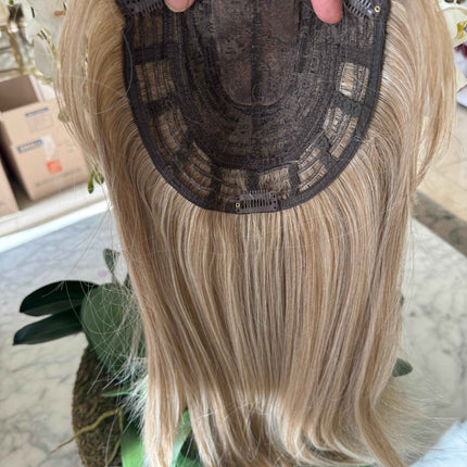 Tillstyle blonde topper with bangs ash blonde/ brown roots