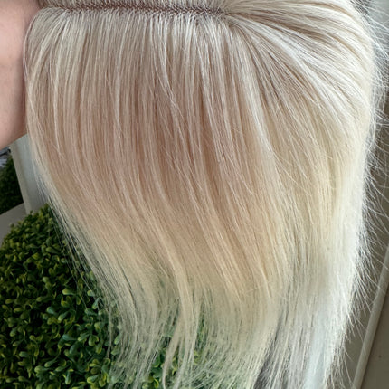 Till style platinum blonde 100%human Hair Topper fir women