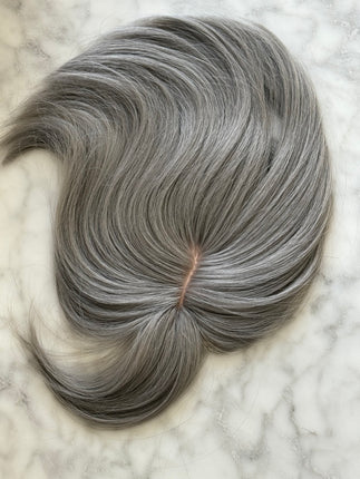 Tillstyle grey hair topper with bangs/real part