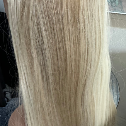 Till style ash blonde with highlights long straight hair extensions clip in