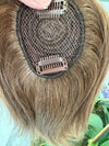 Tillstyle top hair piece 100%human hair ash blonde  clip in hair toppers for thinning crown/ widening part