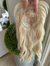 Till style   blonde hair toppers for women  with butterfly bangs loose body wave