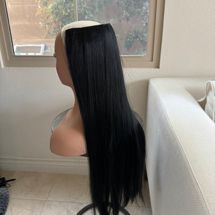 Till style black long straight hair extensions with /clip in hair extensions