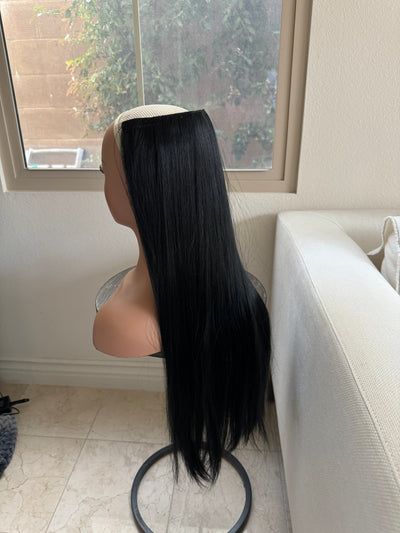 Till style black long straight hair extensions with /clip in hair extensions