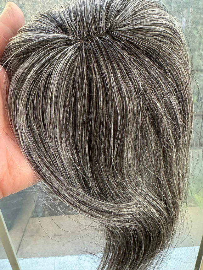 Tillstyle dark grey human hair topper/short/ light weight topper