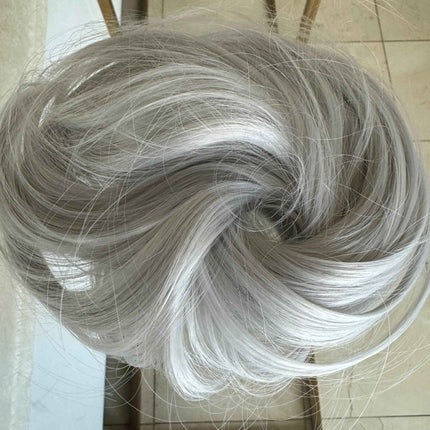 Tillstyle  white grey straight hair bun