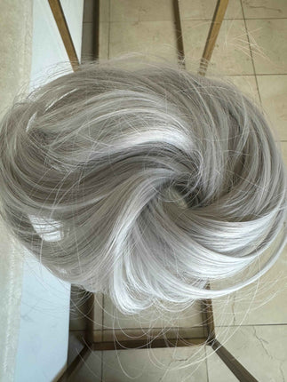 Tillstyle  white grey straight hair bun