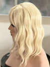 Till style  dirty blonde hair toppers for women  /butterfly bangs loose body wave