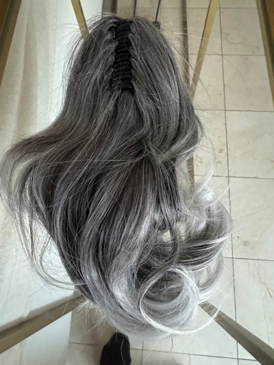 Tillstyle salt and pepper dark grey claw clip ponytail