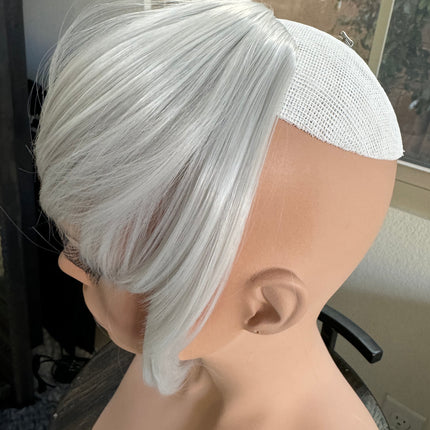 Tillstyle  silver white  large clip in bangs thick bangs covering thinning hair natural looking bangs