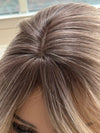Tillstyle  blonde with ash brown roots hair toppers /butterfly bangs