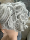 Tillstyle  white silver grey messy hair bun large curly hair bun