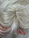 Tillstyle pale white silver Human Hair Toppers with bangs