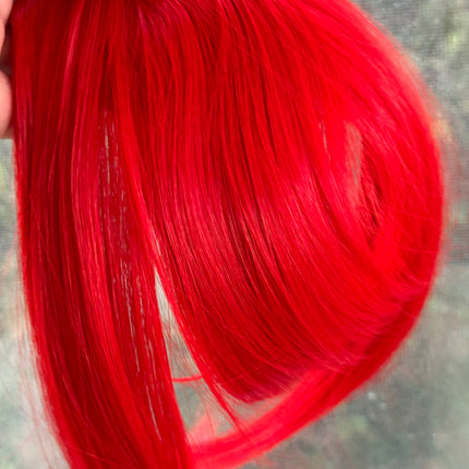 Tillstyle red clip in bangs for thinning crown natural looking bangs /short hair styles