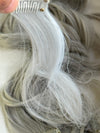 Tillstyle white silver grey curly wavy thin clip in hair extensions thinning hair or thin hightlights