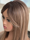 Tillstyle brown topper with bangs/highlighted brown