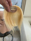 Tillstyle clip in 100 %human hair french bangs medium blonde