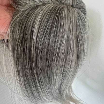 Till style  hair topper for women Grey Mix Salt and Pepper Brown