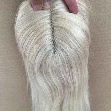 White hair toppers for women human hair White blonde