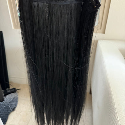 Till style black long straight hair extensions with /clip in hair extensions