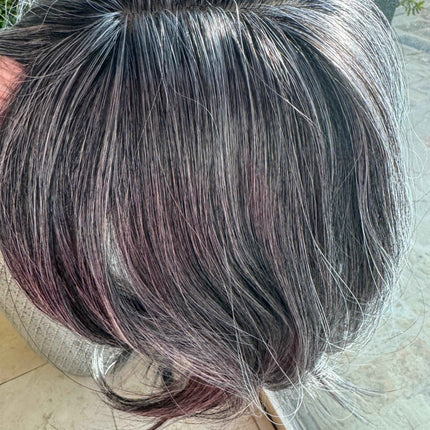 Till style medium grey hair toppers for women with bangs